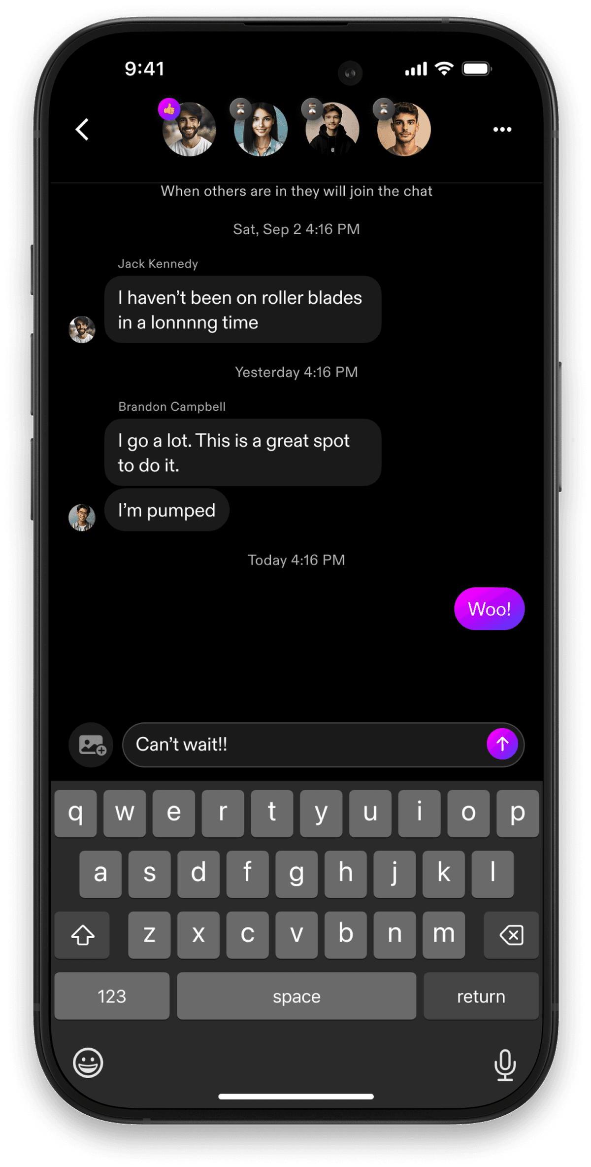 Spontaneous app chat conversation
