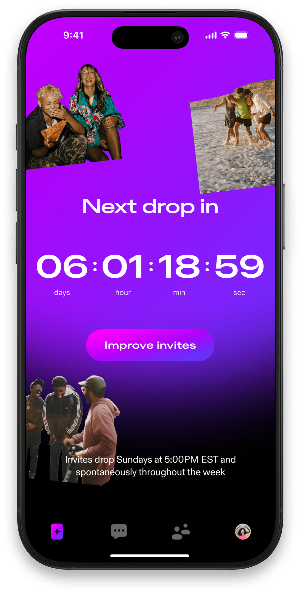 Spontaneous app plans interface