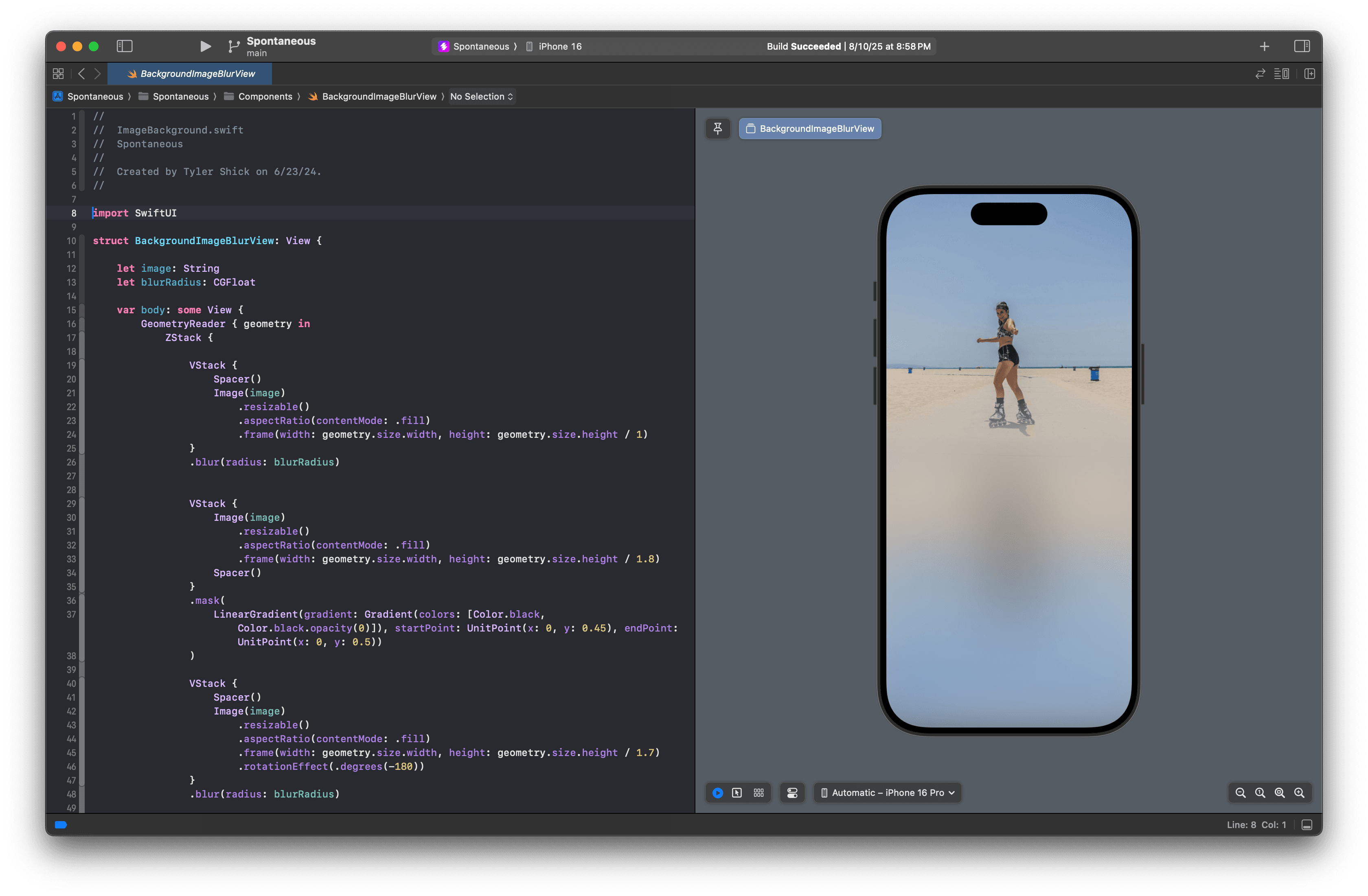Xcode development environment for Spontaneous app