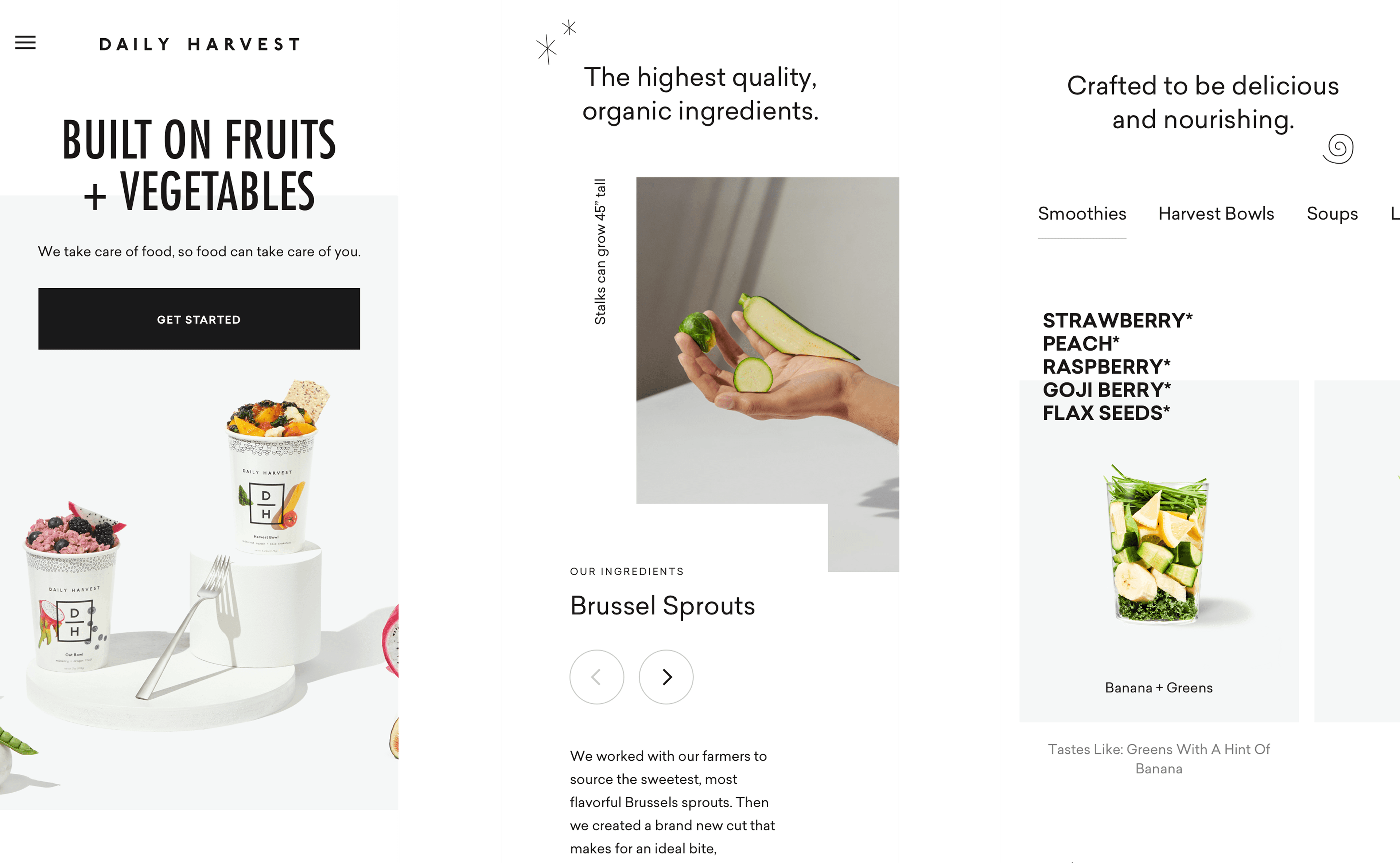 Daily Harvest responsive mobile design