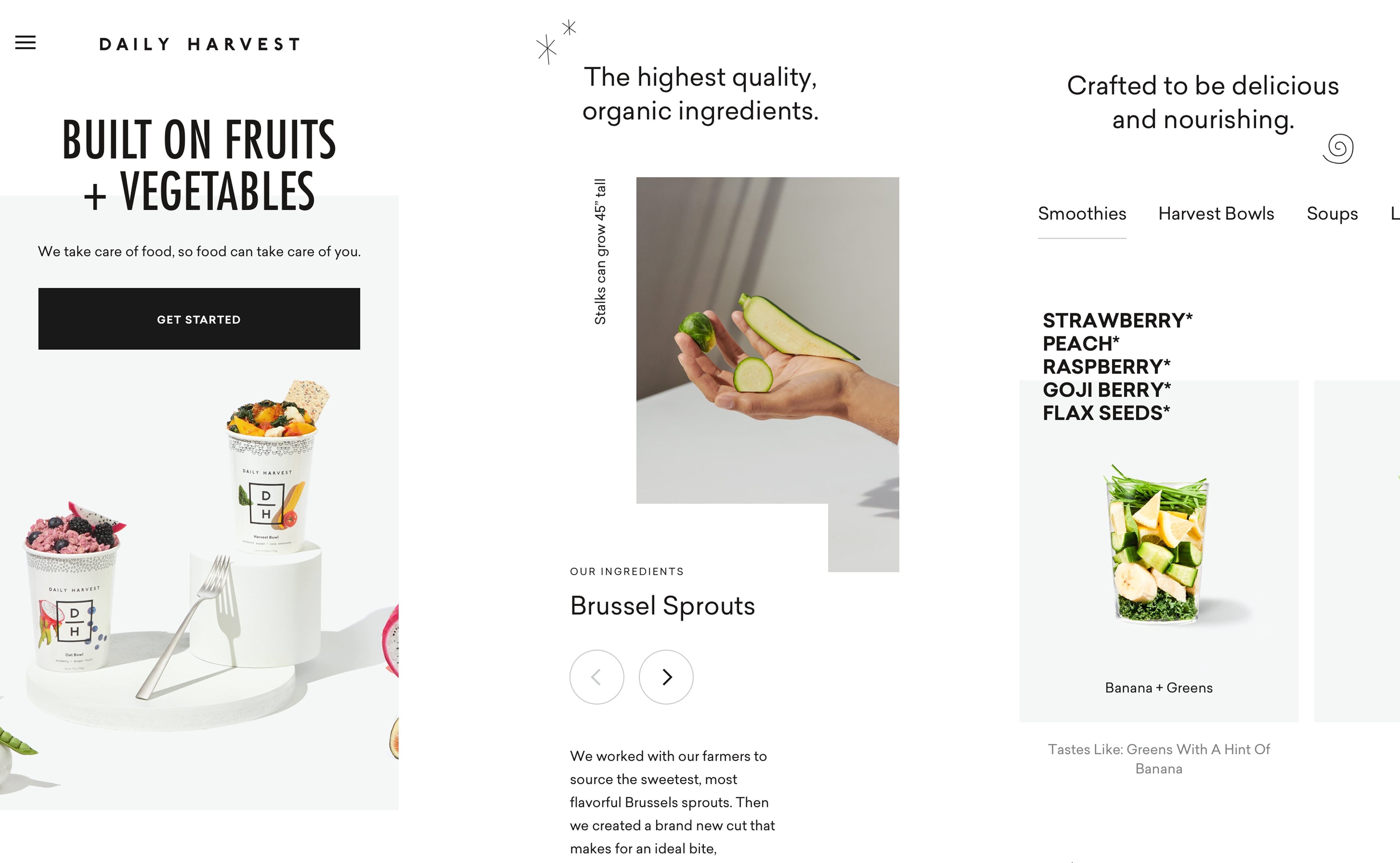 Daily Harvest responsive mobile design