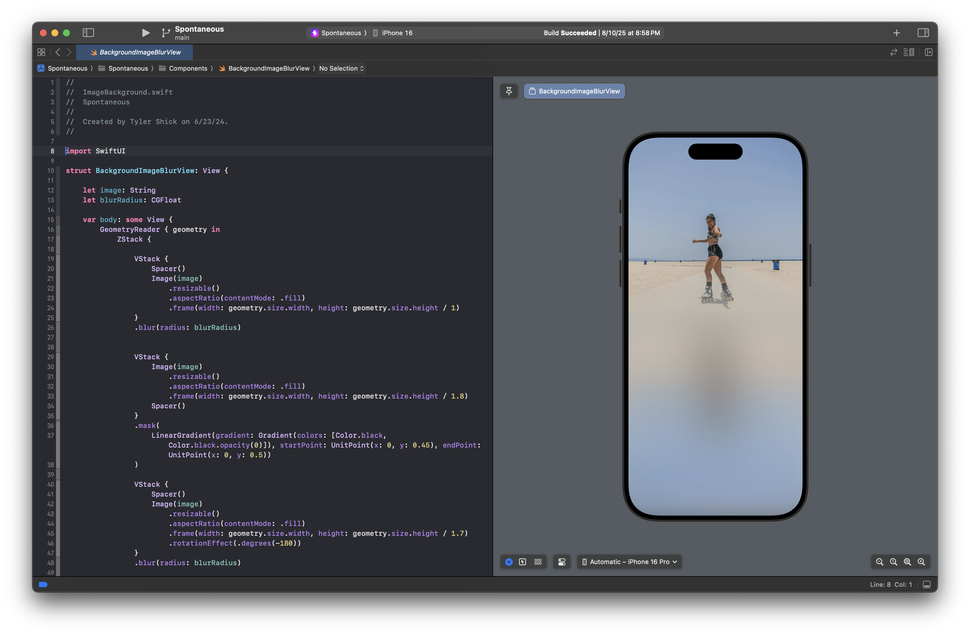 Xcode development environment for Spontaneous app